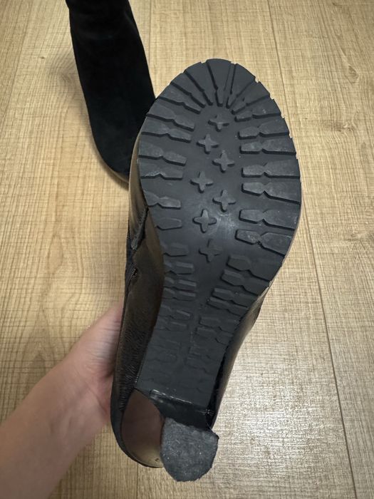 Боти GiAnni на ток от естестен велур