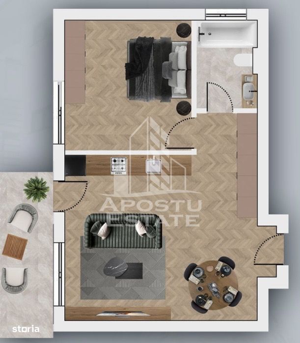 Apartament cu două camere de vânzare în Chisoda /Giroc — fotografia 1