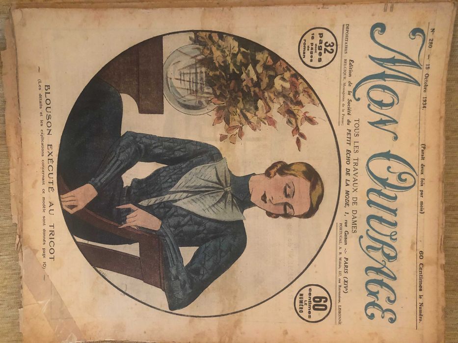 Vand 36 reviste moda frantuzesti "MON OUVRAGE" din anii 1935, 10 ron/buc