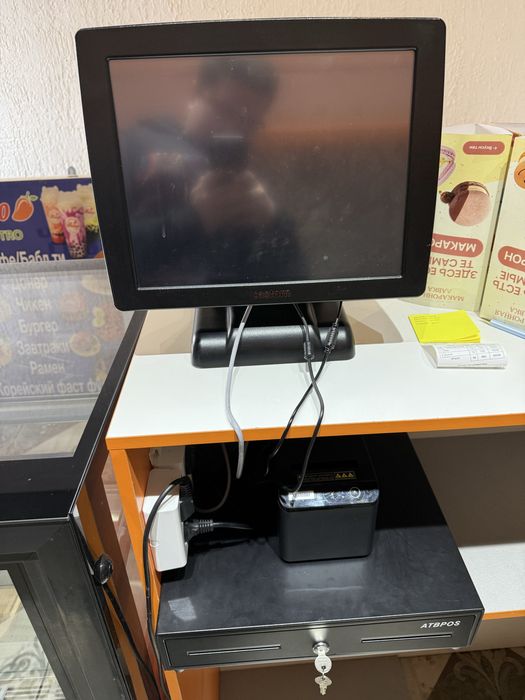 Пос моноблок , чек принтер, кассовый ящик