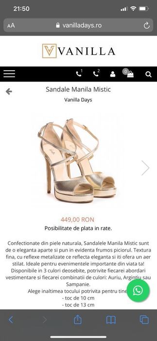 Sandale Manila Mistic din piele