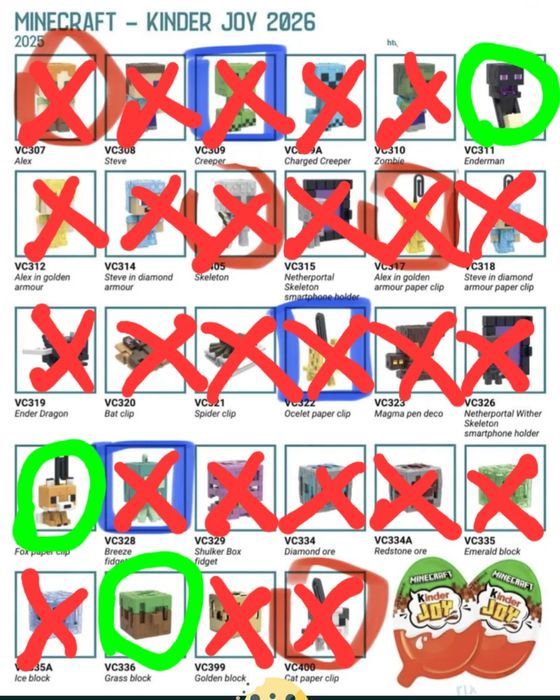 Фигурки майкрафт киндер джой
