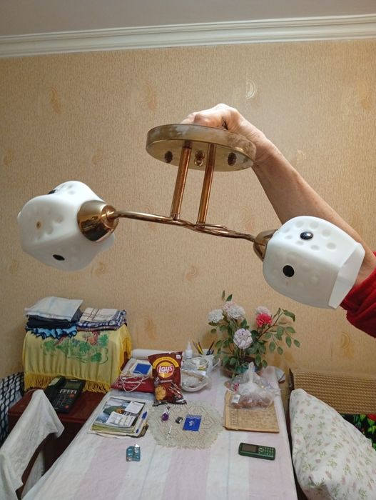 Люстра современная два плафона