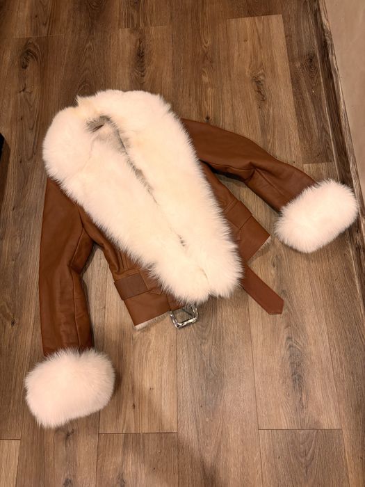 cojoc piele naturala si guler vulpe 36/S