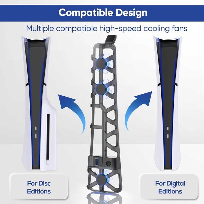 Cooler cu 3 ventilatoare FASTSNAIL pentru PS5 Slim