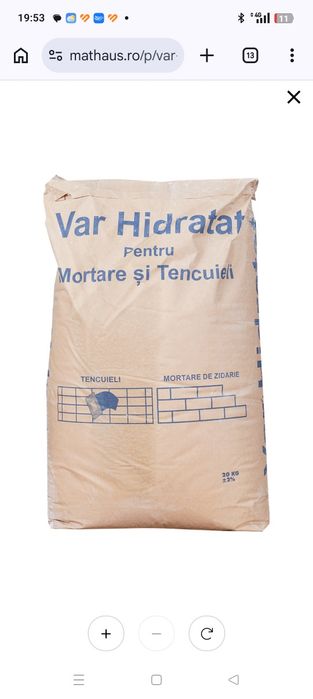 Vând var hidratat sac  20 kg , 32 saci