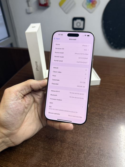 Vand Iphone 16 Pro Max 512Gb Desert Titanium Full box