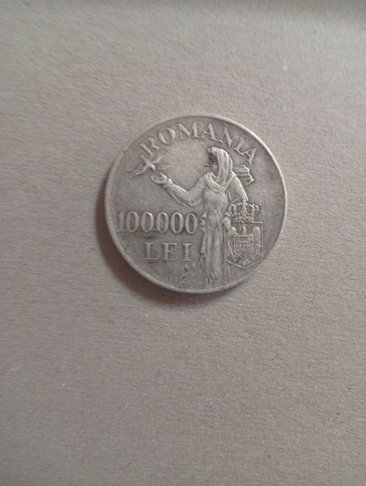 Monedă 100000 lei cu Mihai întâi regele României 1946