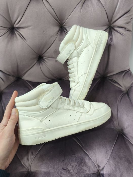 Sneakersi/ teniși înalți Geox pentru copii din piele naturală