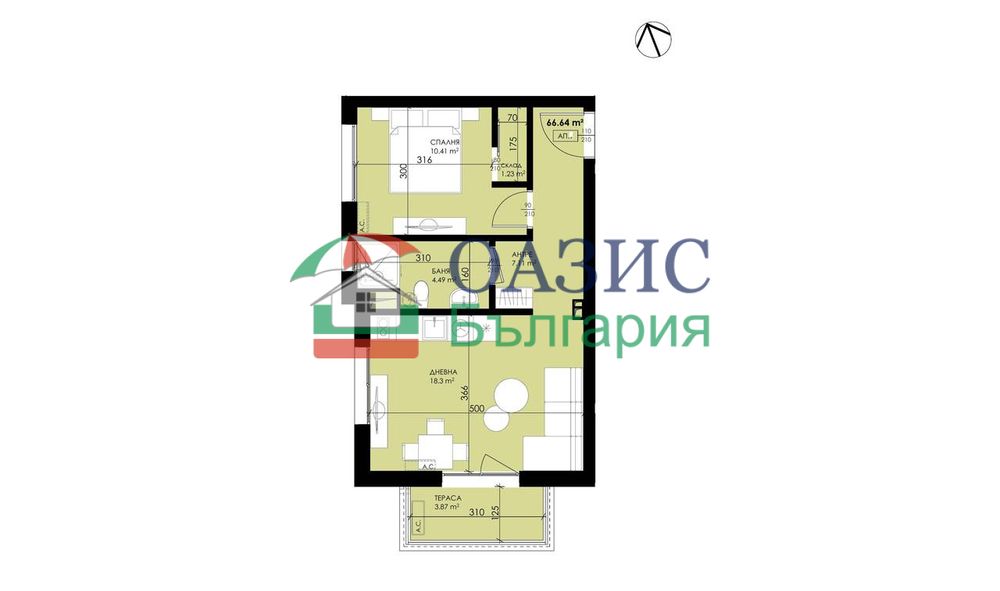 2-стаен апартамент на 3-ти етаж, Антик-15, Созопол, Област Бургас, България - 66,68 кв. м., 86700 евро, - снимка 3