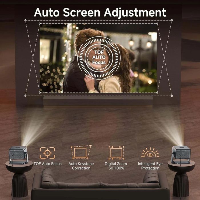 Isinbox Q8pro proiector cu focalizare automată și corecție trapezoida