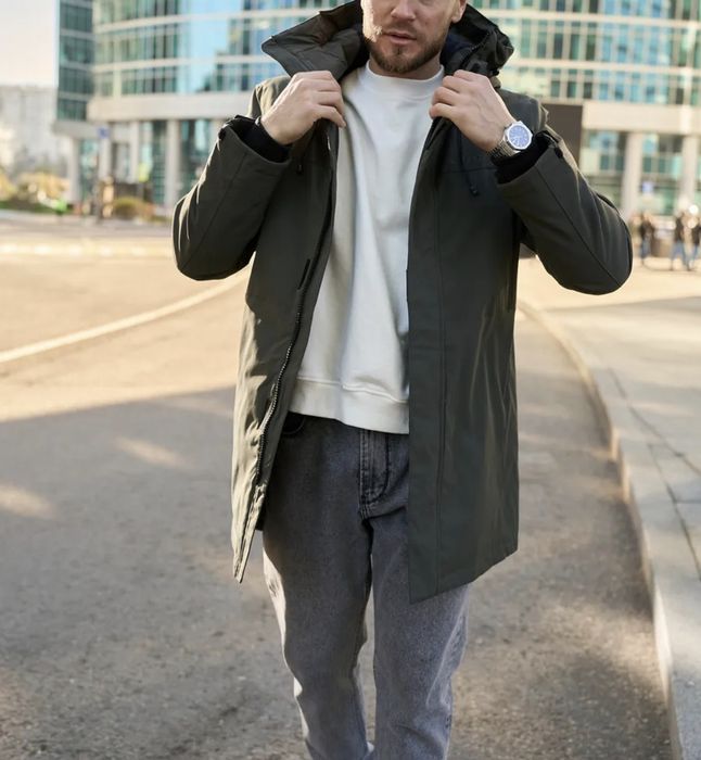 Куртка удлинённая с капюшоном