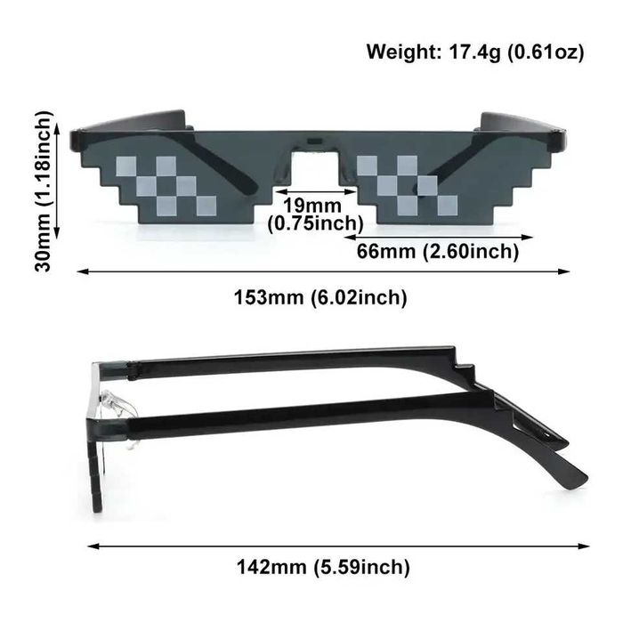 2 бр. парти очила, thug life очила, очила мозайка
