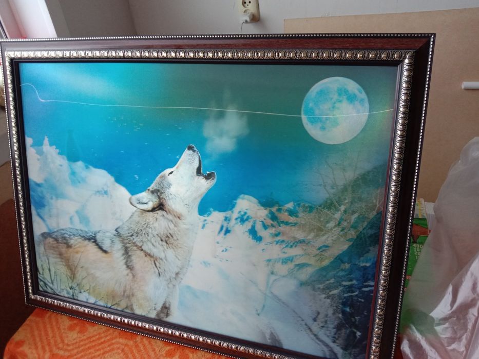 Картина 3D волков