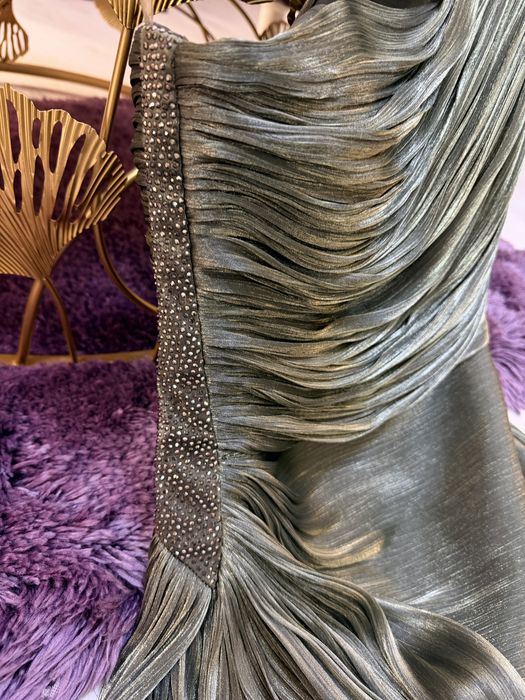 Rochie couture asimetrica din matase