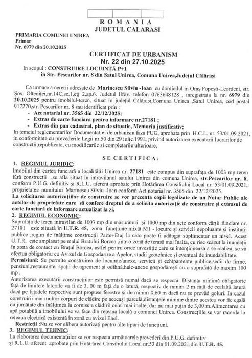 Vand teren intravilan cu deschidere la apa, asfalt, utilitati