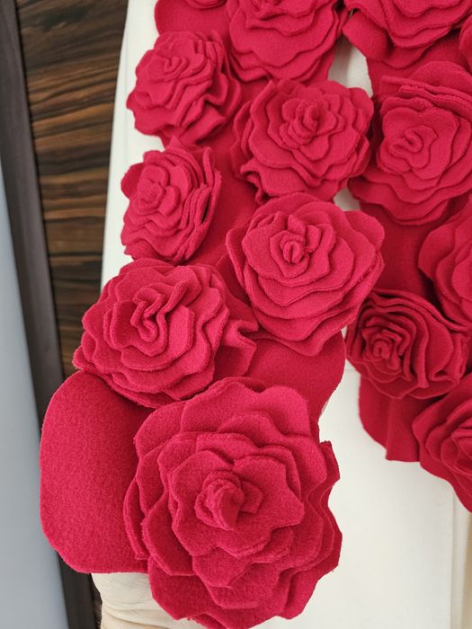 Fular cu trandafiri oversized handmade