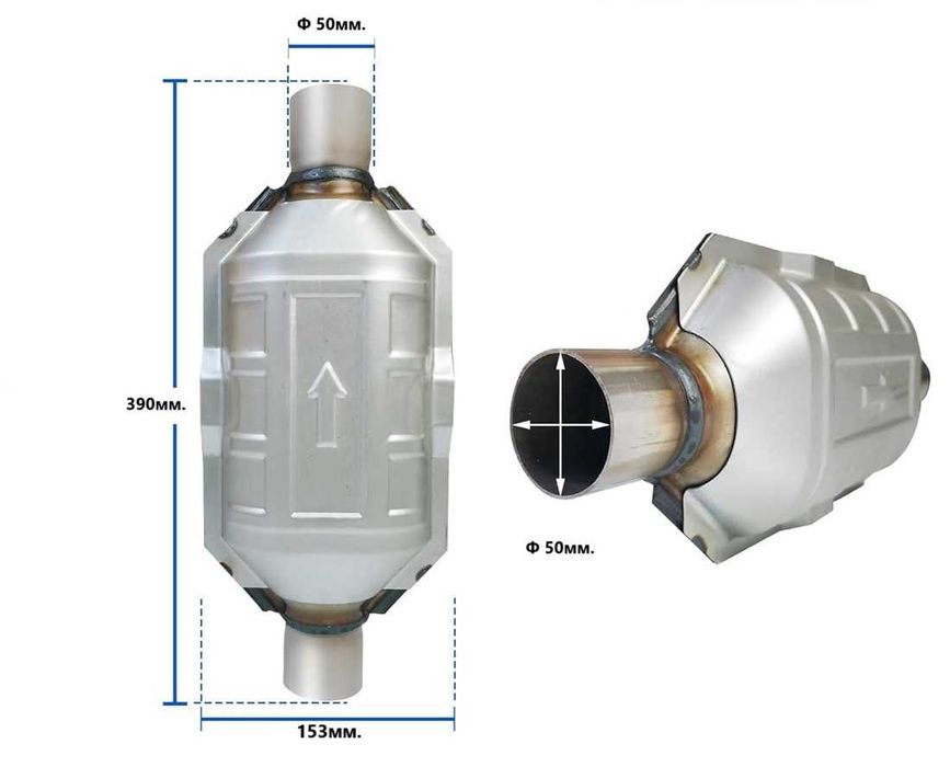 Универсален Керамичен Катализатор - Ф 50/EURO 4 до 3000 кубика.