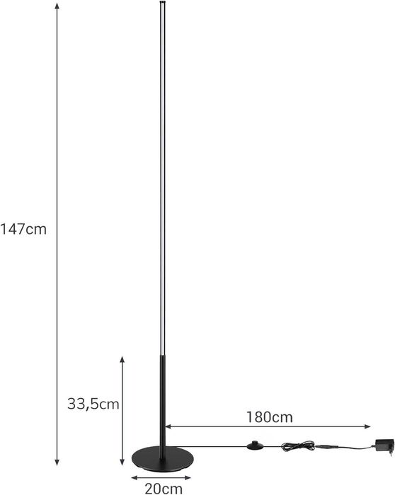 Lampadar STICK podea LED, 3000K, dimmabil, Silver ,REDUS de la 400RON