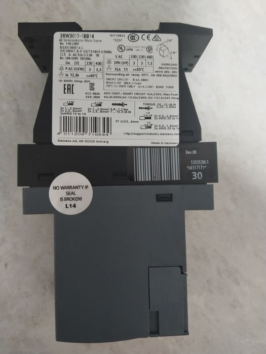 Siemens Softstarter 5,5kw