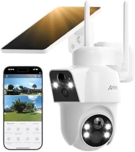Нова 2K соларна WiFi камера 3MP двойна 360° PTZ PIR нощно виждане дом