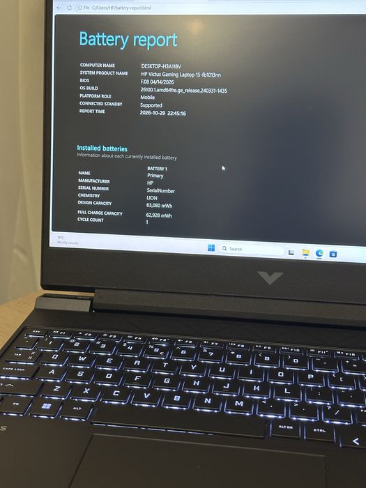 Laptop Gaming HP Victus 15 | Intel i7-13620H | 16GB RAM  DDR5 | RTX 5060 | SSD 512GB | NOU 1 ciclu de incarcare !