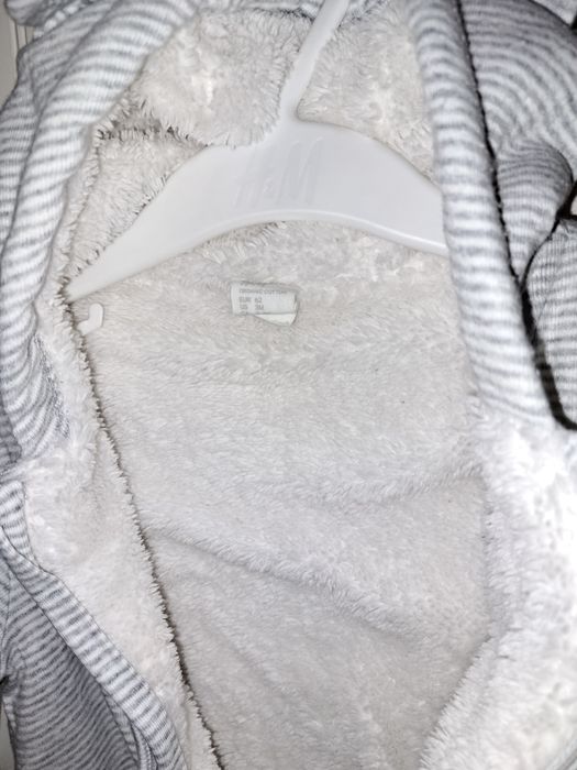 Salopeta H&M bumbac organic îmblănita - mărime 62