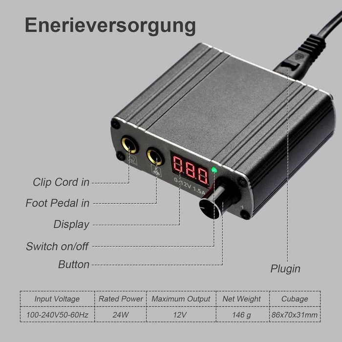 Комплект за татуировки STIGMA за начинаещи, ротационен пистолет за татуировки с комплект мастило