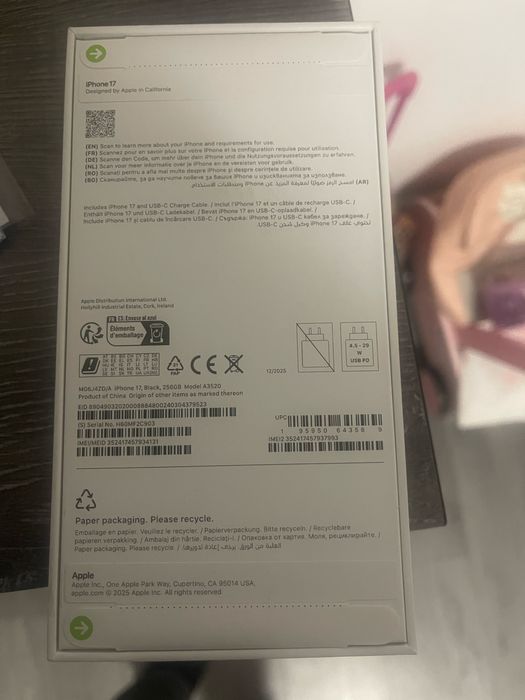 Vand Iphon 17 256  in cutie sigilat