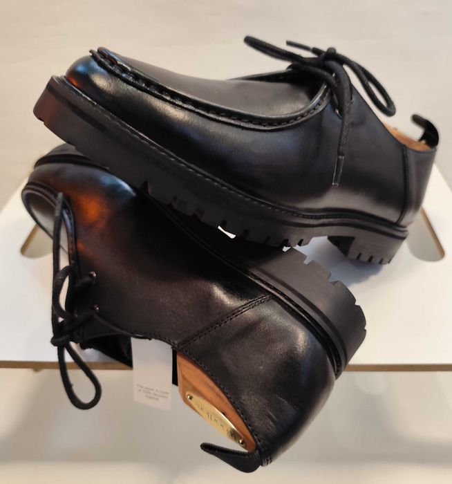 Pantofi derby 41 split toe ZIGN NOI piele naturala moale negru