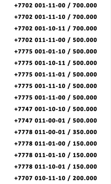 Красивые  номера KCELL