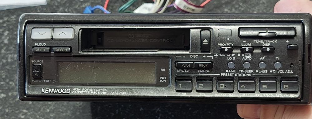 KENWOOD KRC-756RL 4X50 wați RARITATE Radio Casetofon Auto Retro