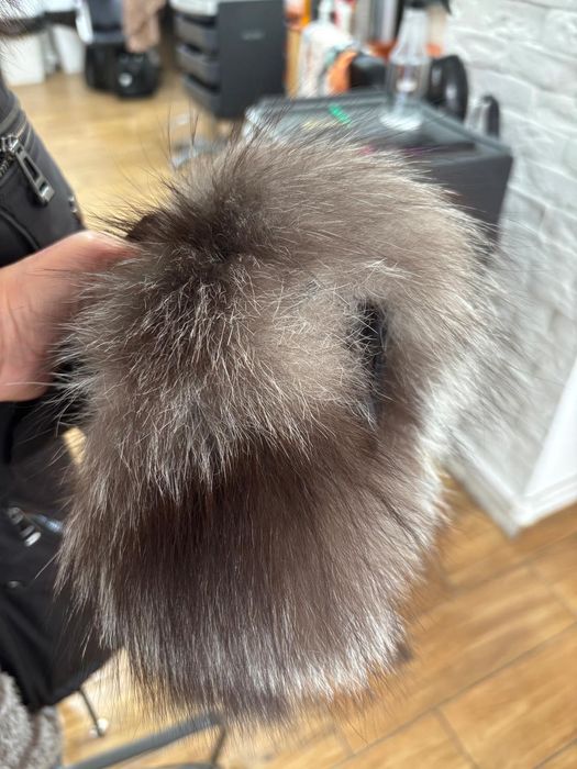 Geaca parka cu blana naturala vulpe argintie
