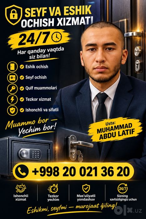 Eshik ochish xizmati 24/7
