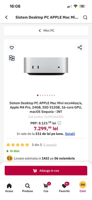 Mac mini M4 pro sistem desktop pc