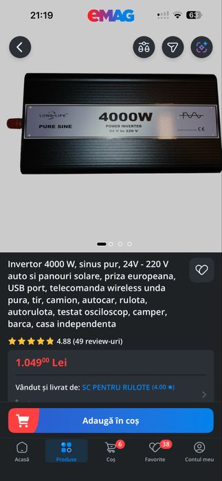 Invertor 12V 4000w