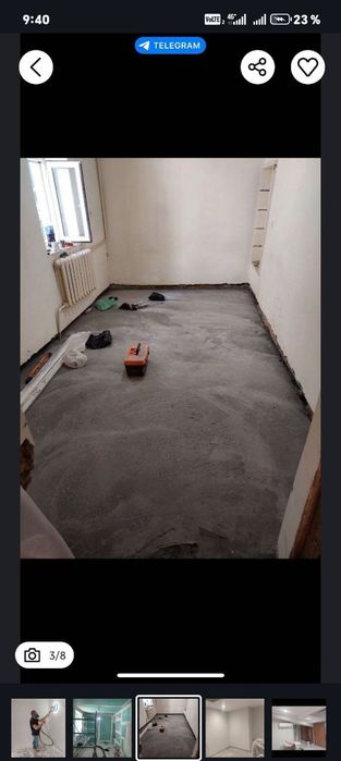 Ремонт квартира под клуч Пол потолок стена и установка двер и окна всо