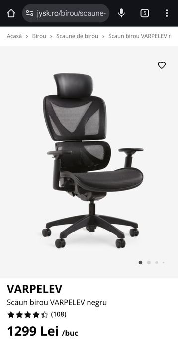 Scaun birou ergonomic jysk VARPELEV