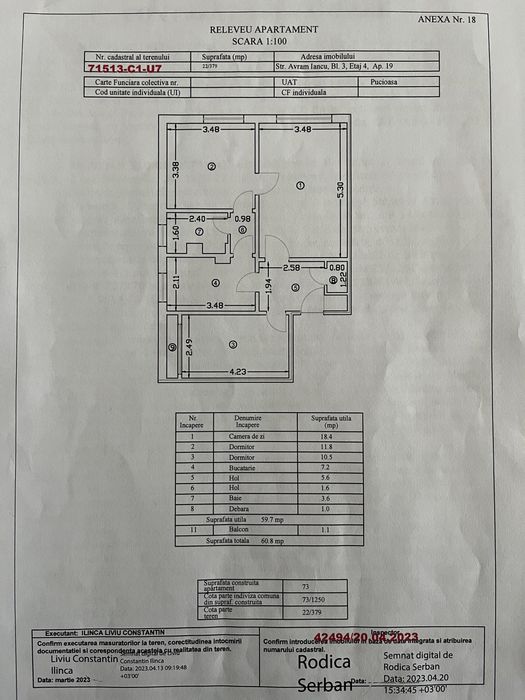 De Vanzare Apartament 3 Camere/Zona Centrala/Bloc Renovat COMPLET!