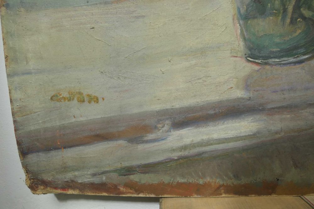 Nud Feminin/ Flori-Natura Moarta 100/70cm Ulei/Panza ELENA ANTON