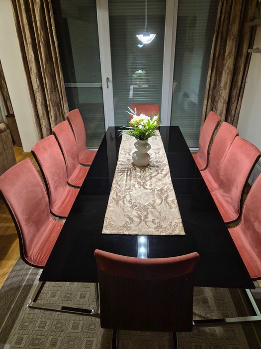 Masa bucatarie/living/ dining Mdf furniruit si sticla