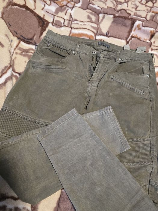 Pantaloni barbati biker kaki olive slim