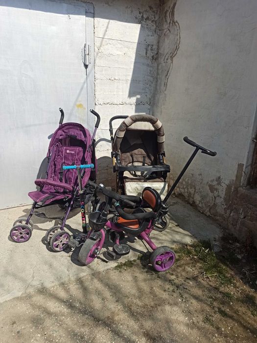 Коляски, велосипед и самокат