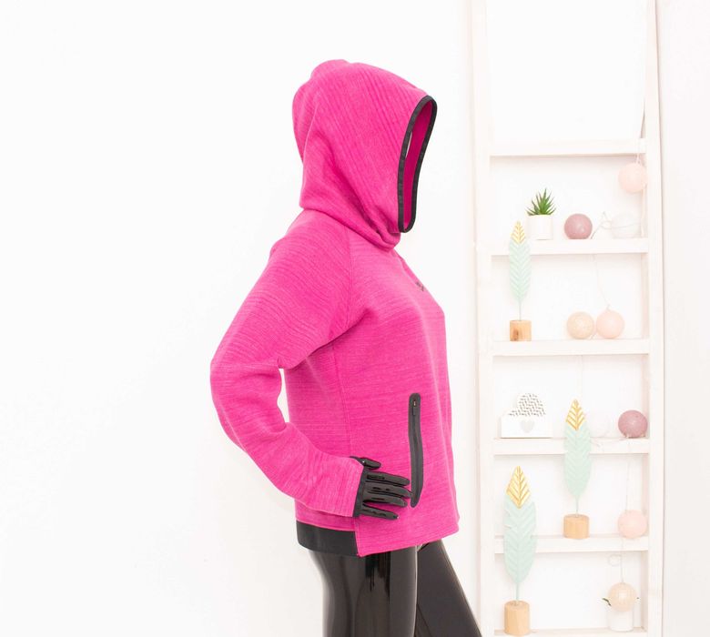 Nike Tech Fleece оригинално дамско худи цикламено розов суичър L