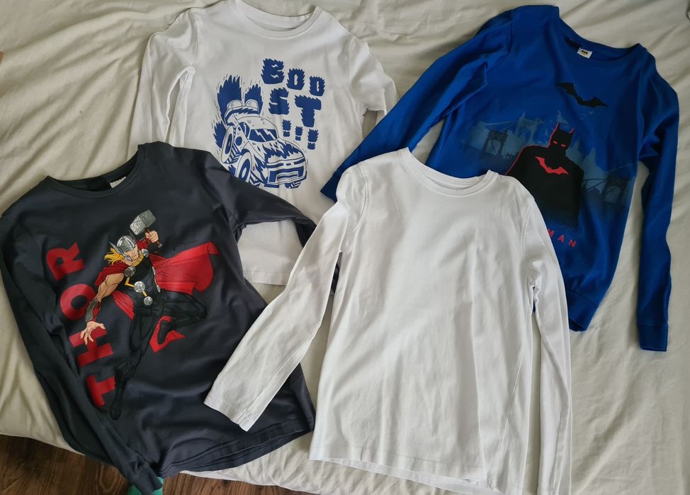 4 bluze baieti 8-10 ani maneca lunga