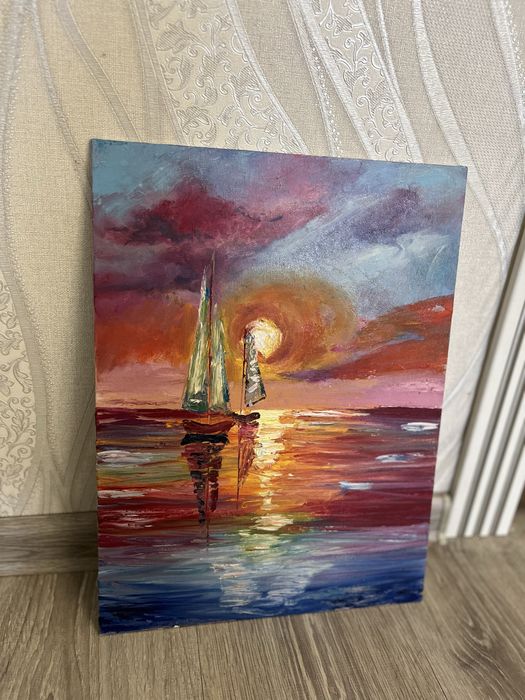 Пейзаж моря и корабля