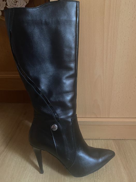 Cizme piele lungi, negre, elegante