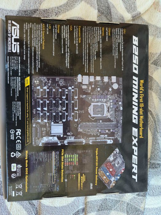 Метеринская плата Asus b250 mining expert  + процессор