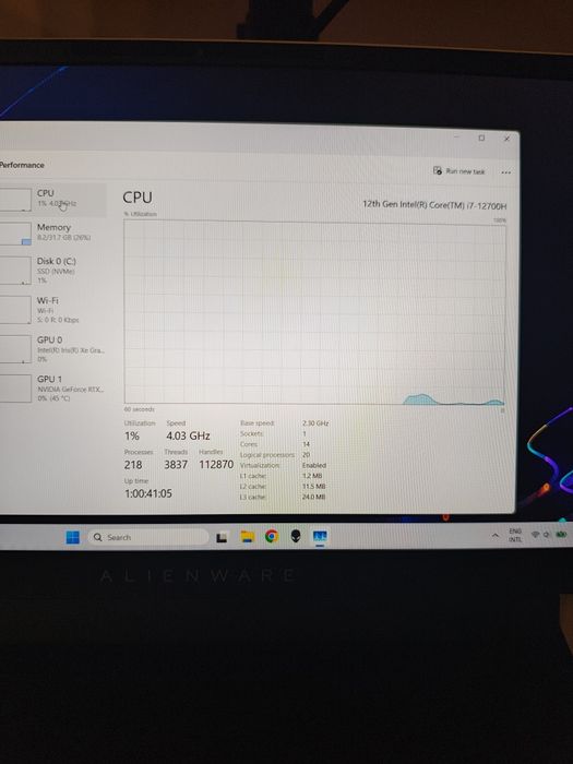 Dell Alienware X14 R1 i7 12700H/RTX 3060/32GB DDR5 5200Mhz/144Hz