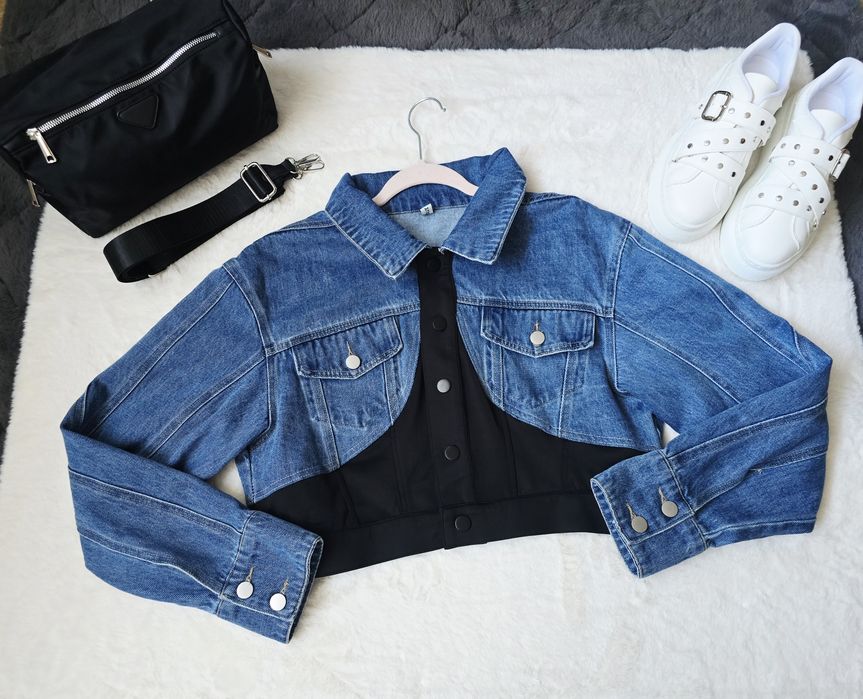 Дамско дънково яке по модел на Mugler